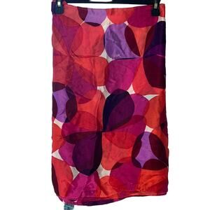 Usia Ladies Purple, Pink, & Orange Geometric Print Scarf, NWOT!